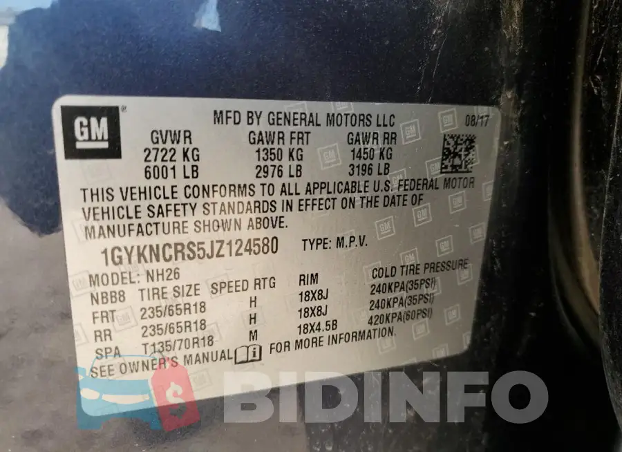 1GYKNCRS5JZ124580 Photo# 12