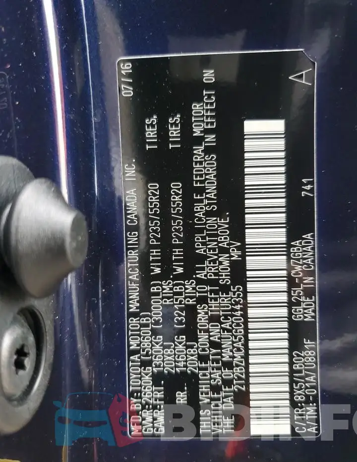 2T2BZMCA5GC044355 Photo# 13