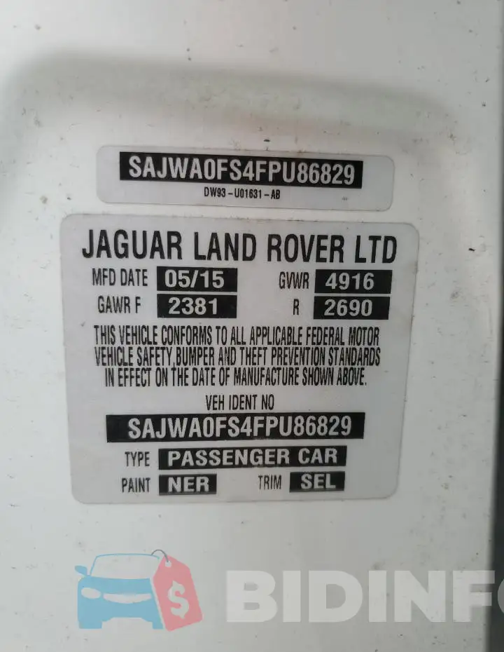 SAJWA0FS4FPU86829 Photo# 13