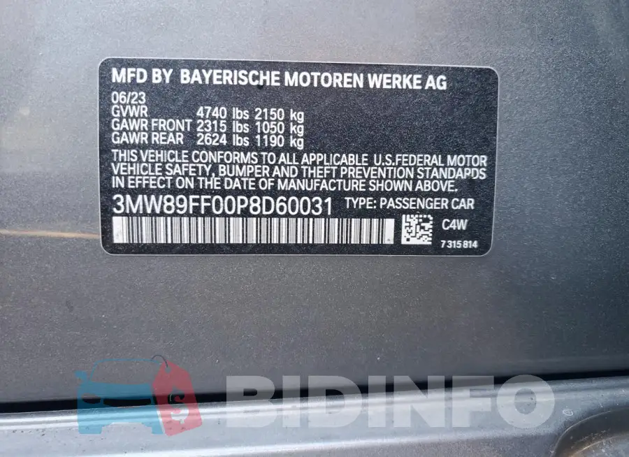 3MW89FF00P8D60031 Photo# 12