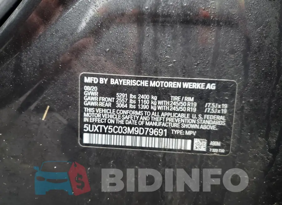5UXTY5C03M9D79691 Photo# 13
