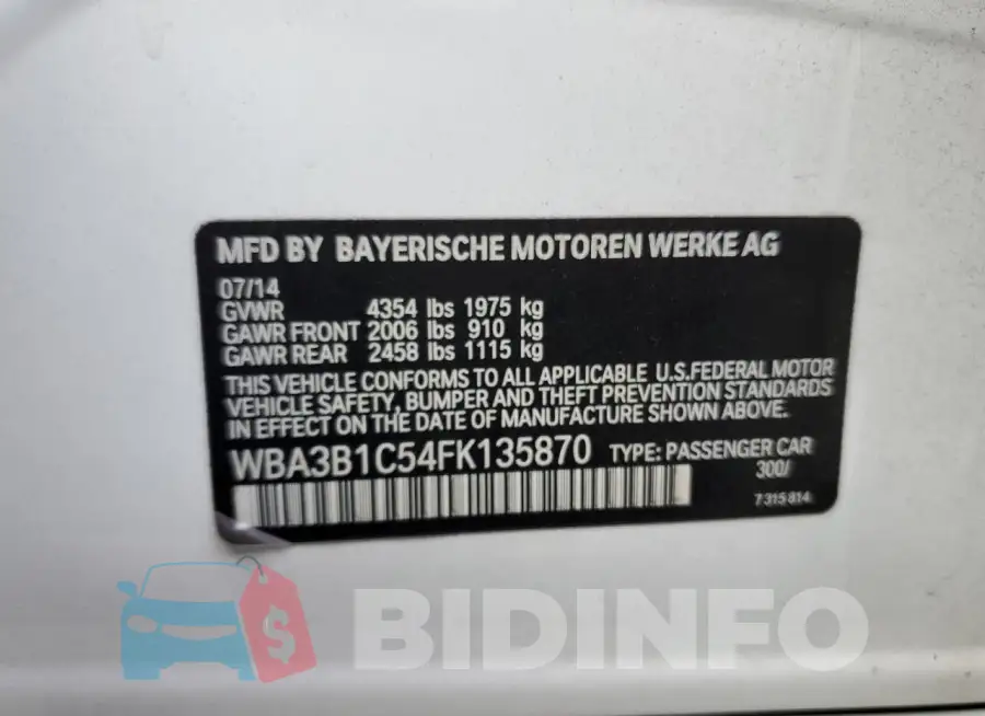 WBA3B1C54FK135870 Photo# 12