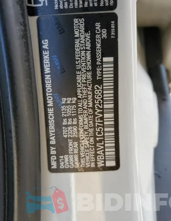 WBAVL1C57FVY25682 Photo# 13