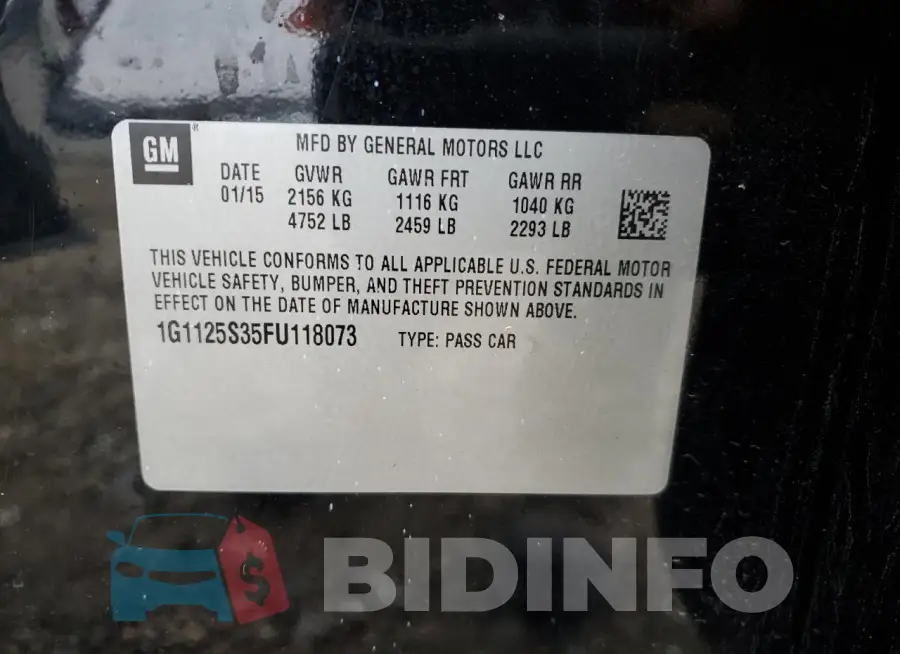 1G1125S35FU118073 Photo# 12