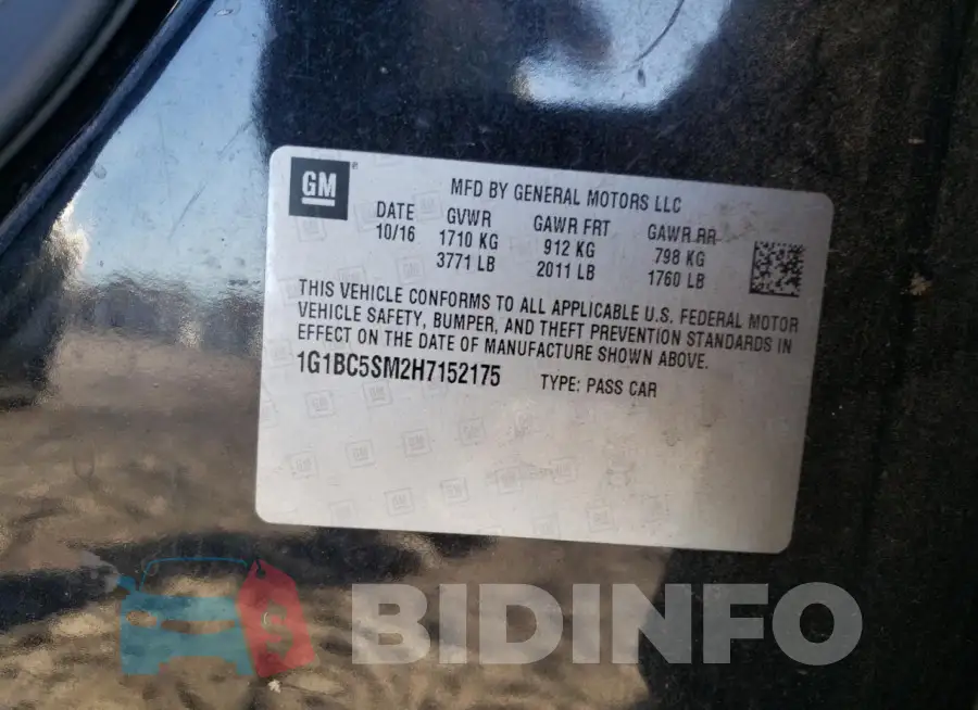 1G1BC5SM2H7152175 Photo# 12