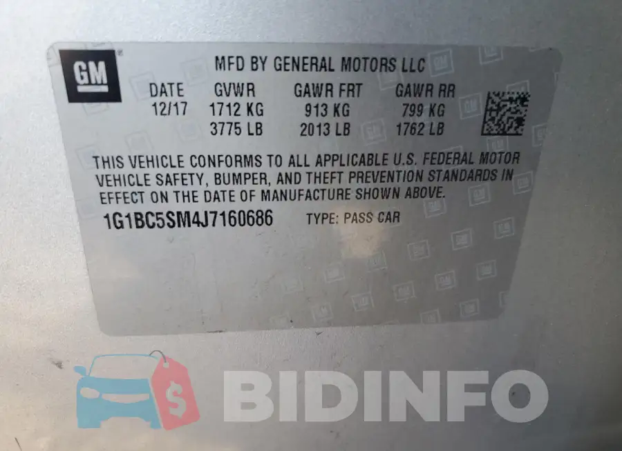 1G1BC5SM4J7160686 Photo# 12
