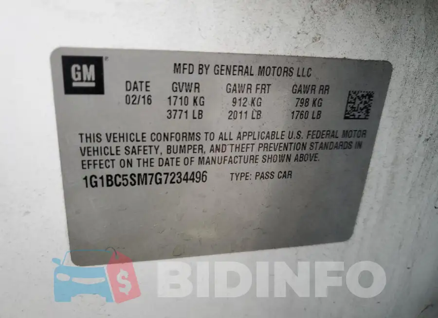 1G1BC5SM7G7234496 Photo# 13