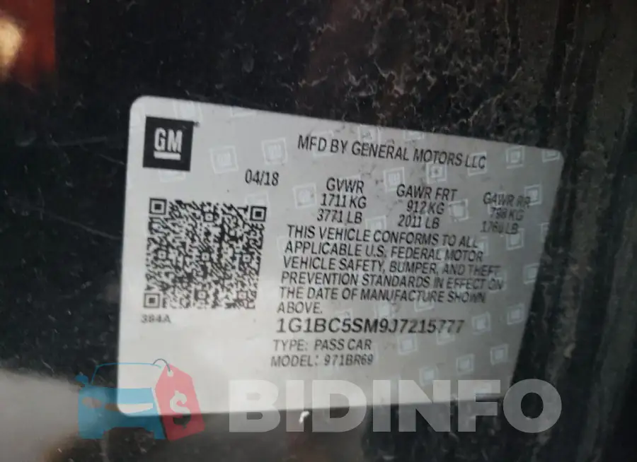 1G1BC5SM9J7215777 Photo# 12