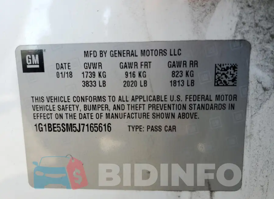 1G1BE5SM5J7165616 Photo# 12