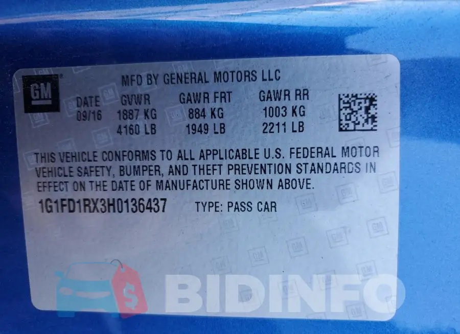 1G1FD1RX3H0136437 Photo# 13
