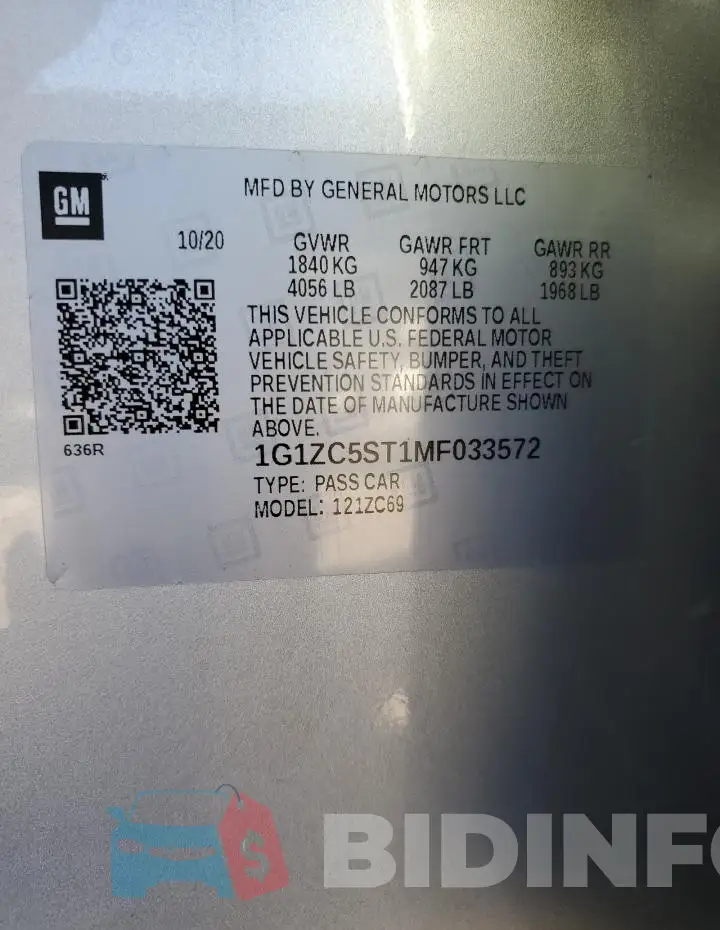 1G1ZC5ST1MF033572 Photo# 12