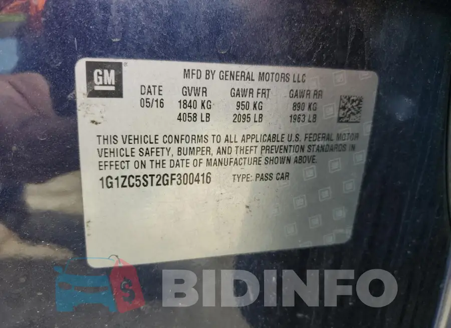 1G1ZC5ST2GF300416 Photo# 12