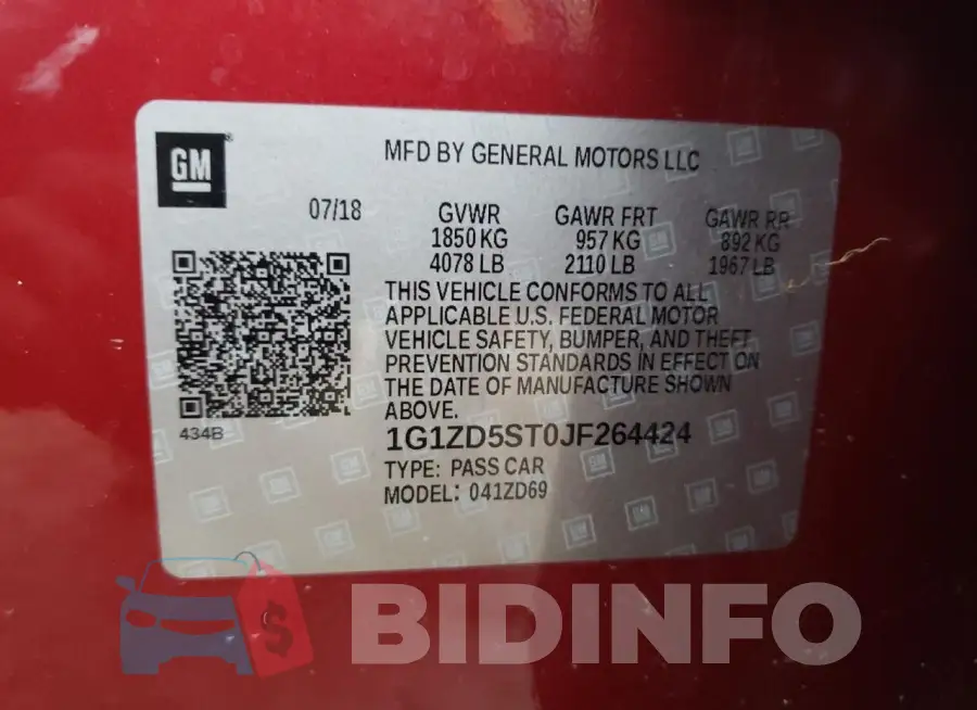 1G1ZD5ST0JF264424 Photo# 13
