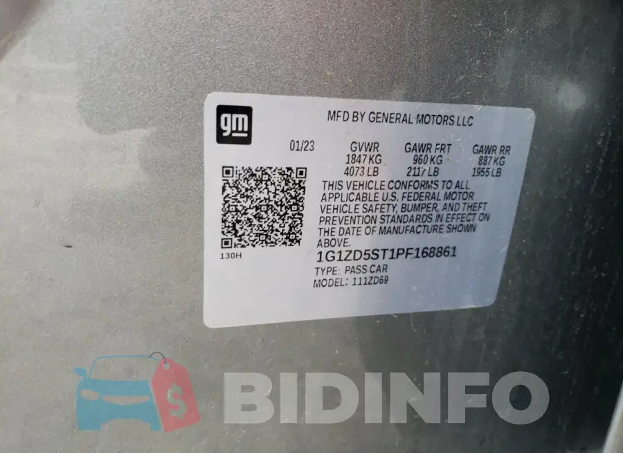 1G1ZD5ST1PF168861 Photo# 13