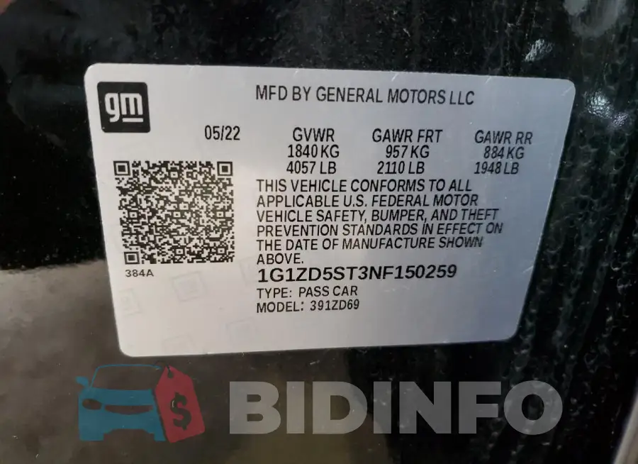 1G1ZD5ST3NF150259 Photo# 13