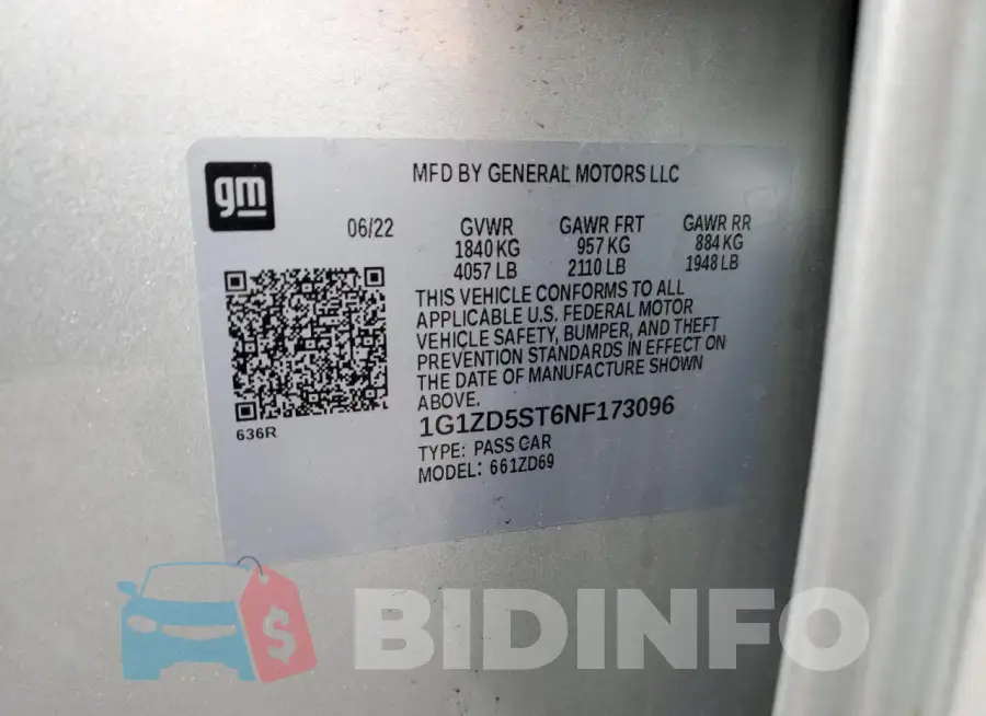 1G1ZD5ST6NF173096 Photo# 13