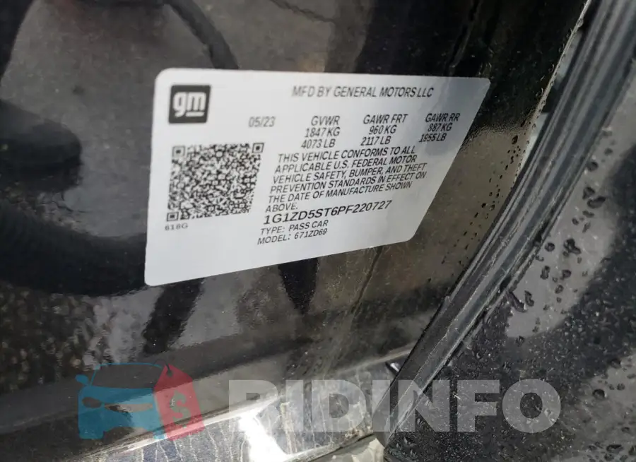 1G1ZD5ST6PF220727 Photo# 13