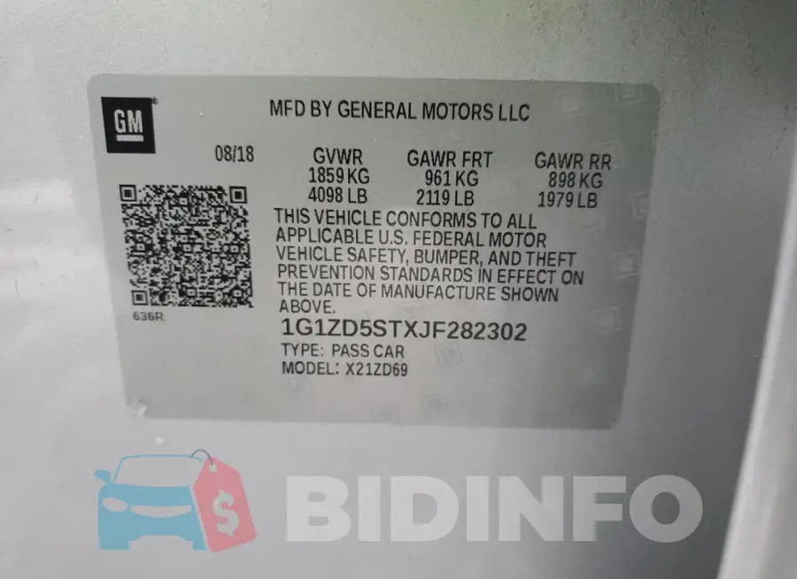 1G1ZD5STXJF282302 Photo# 12