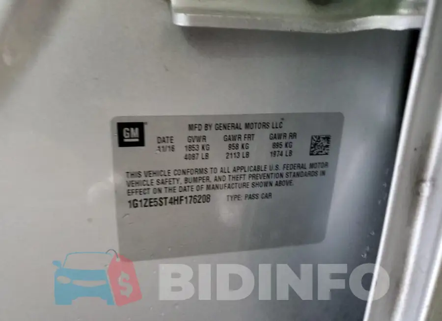1G1ZE5ST4HF176208 Photo# 12