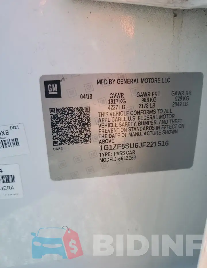 1G1ZF5SU6JF221516 Photo# 12