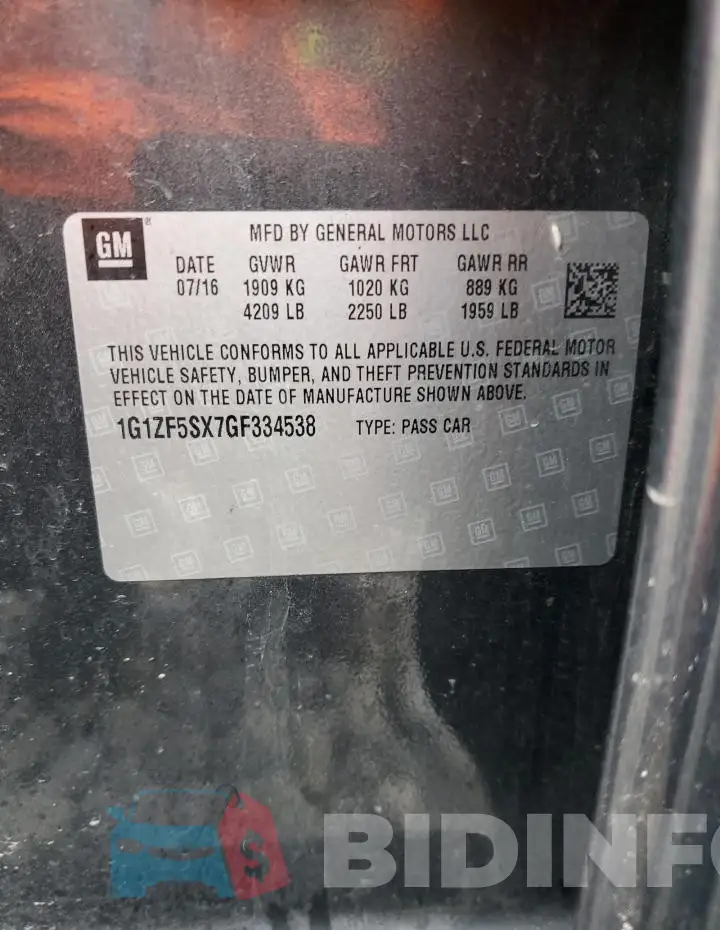 1G1ZF5SX7GF334538 Photo# 12