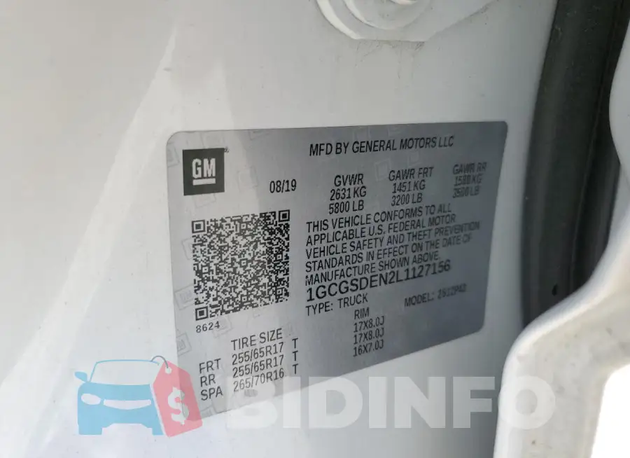 1GCGSDEN2L1127156 Photo# 12