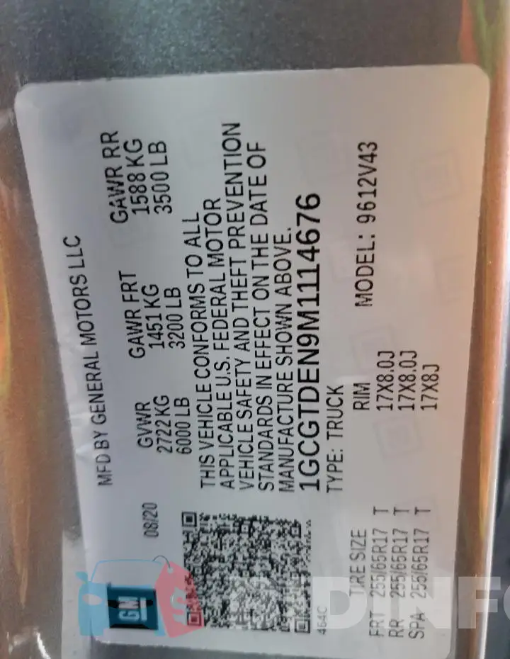 1GCGTDEN9M1114676 Photo# 12