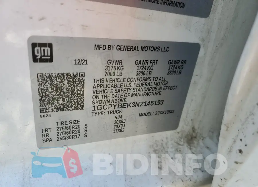 1GCPYBEK3NZ145193 Photo# 12