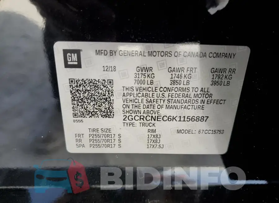 2GCRCNEC6K1156887 Photo# 12
