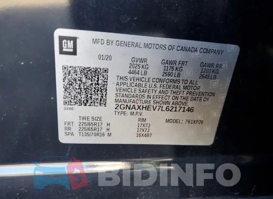 2GNAXHEV7L6217146 Photo# 12