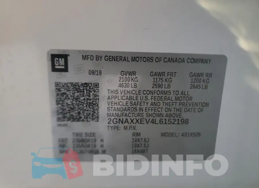 2GNAXXEV4L6152198 Photo# 14