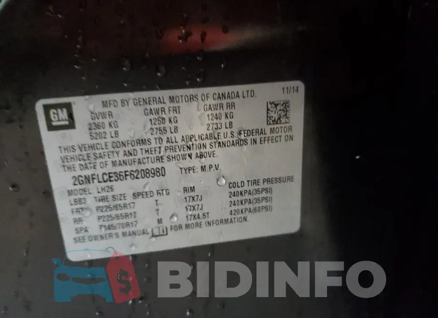 2GNFLCE36F6208980 Photo# 13