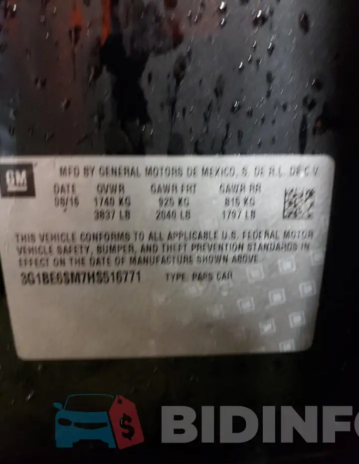 3G1BE6SM7HS516771 Photo# 12