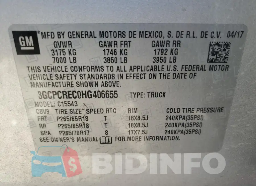 3GCPCREC0HG406655 Photo# 12