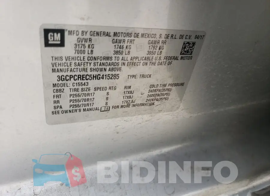 3GCPCREC5HG415285 Photo# 12