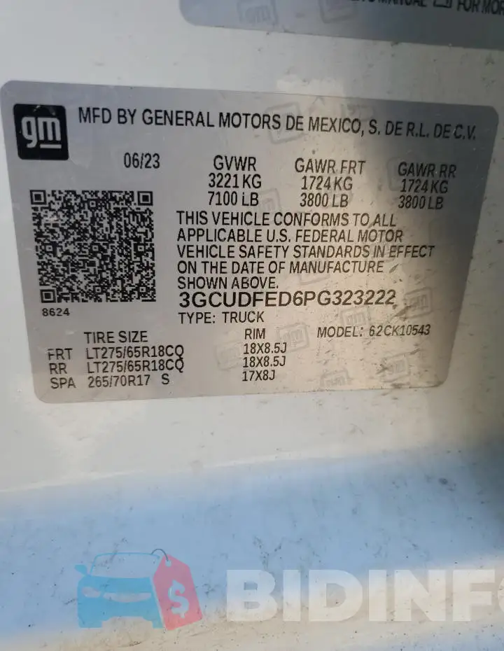 3GCUDFED6PG323222 Photo# 13