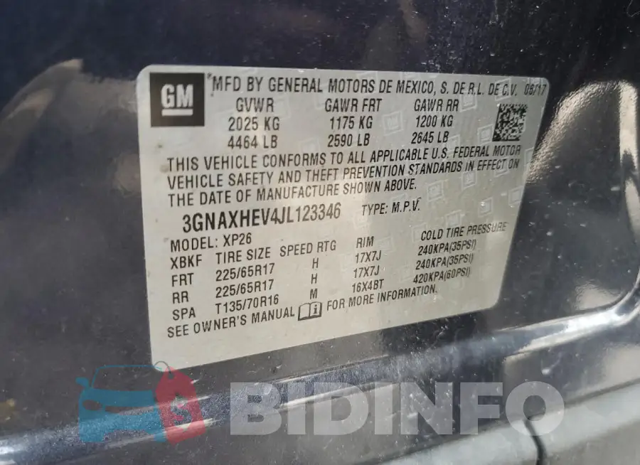 3GNAXHEV4JL123346 Photo# 13