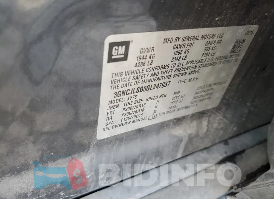 3GNCJLSB0GL247937 Photo# 12