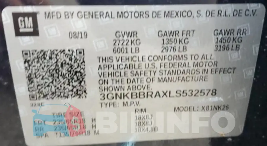 3GNKBBRAXLS532578 Photo# 13