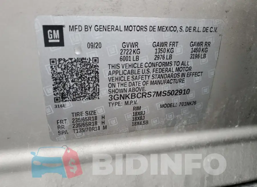 3GNKBCRS7MS502910 Photo# 13