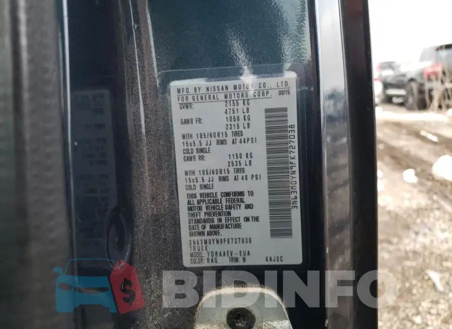 3N63M0YN9FK727038 Photo# 14