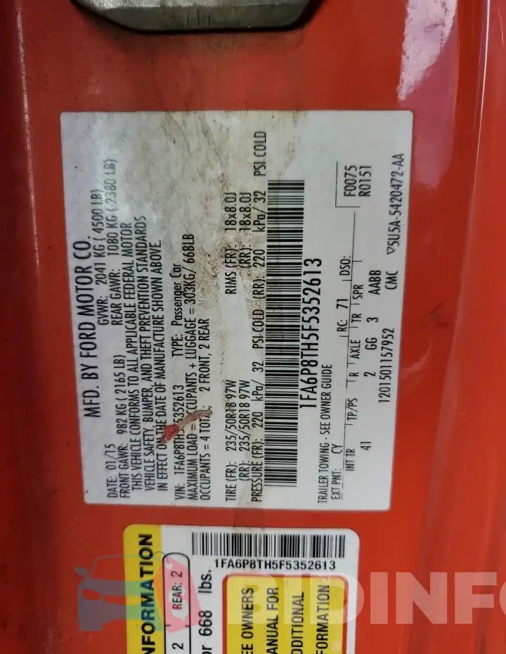 1FA6P8TH5F5352613 Photo# 13