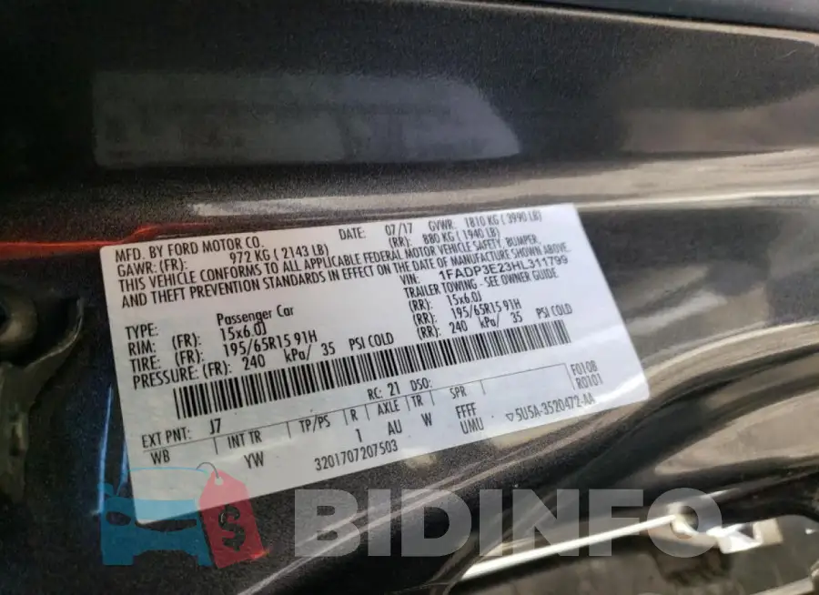 1FADP3E23HL311799 Photo# 12