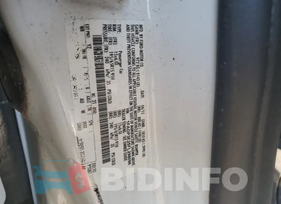 1FADP3E25FL298096 Photo# 12