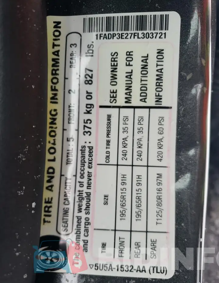 1FADP3E27FL303721 Photo# 12