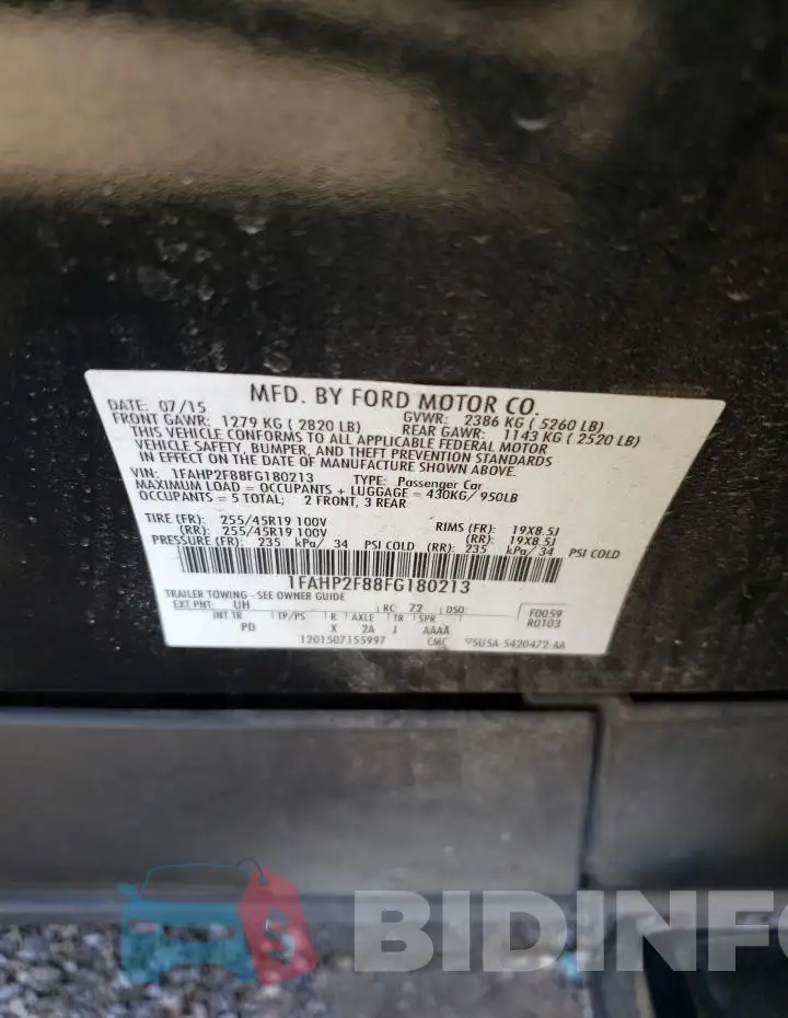 1FAHP2F88FG180213 Photo# 13