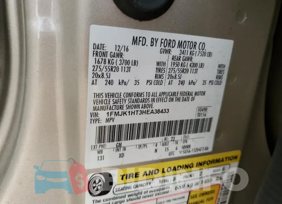 1FMJK1HT3HEA38433 Photo# 12