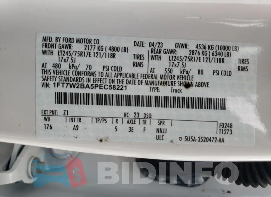 1FT7W2BA5PEC58221 Photo# 13