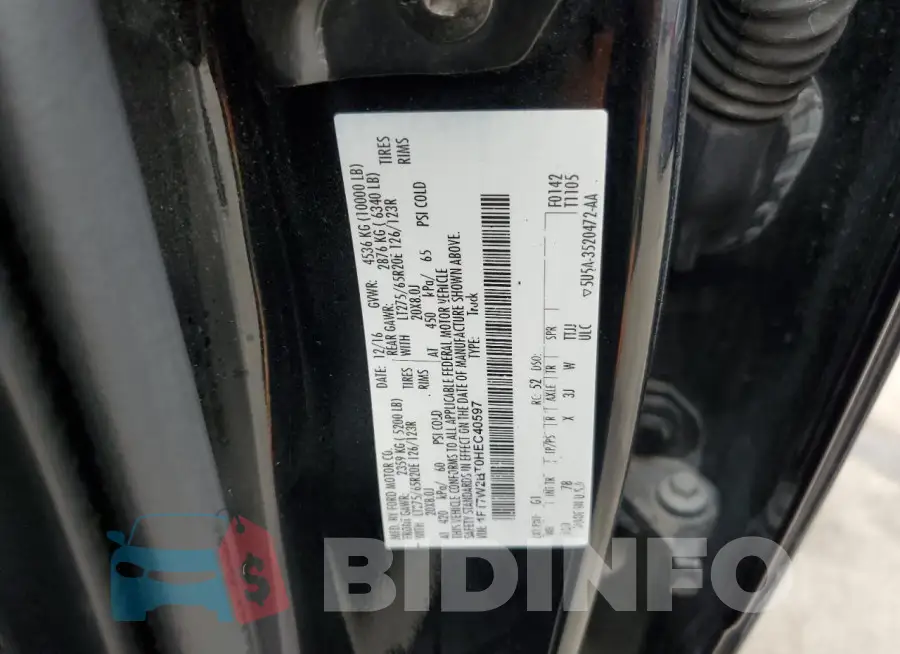 1FT7W2BT0HEC40597 Photo# 12