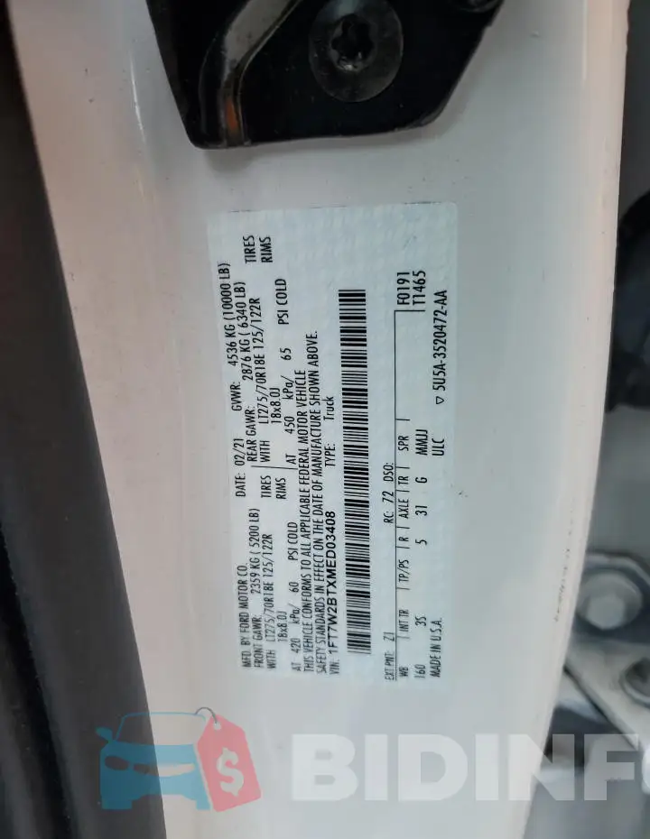 1FT7W2BTXMED03408 Photo# 12